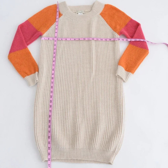 Cocogio Made In Italy 10% Wool Cream Knit Sweater Dress Size Medium - Picture 4 of 10